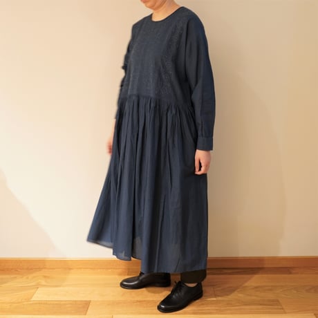 maison de soil／スモールチェック　エンブロイダリーワンピース