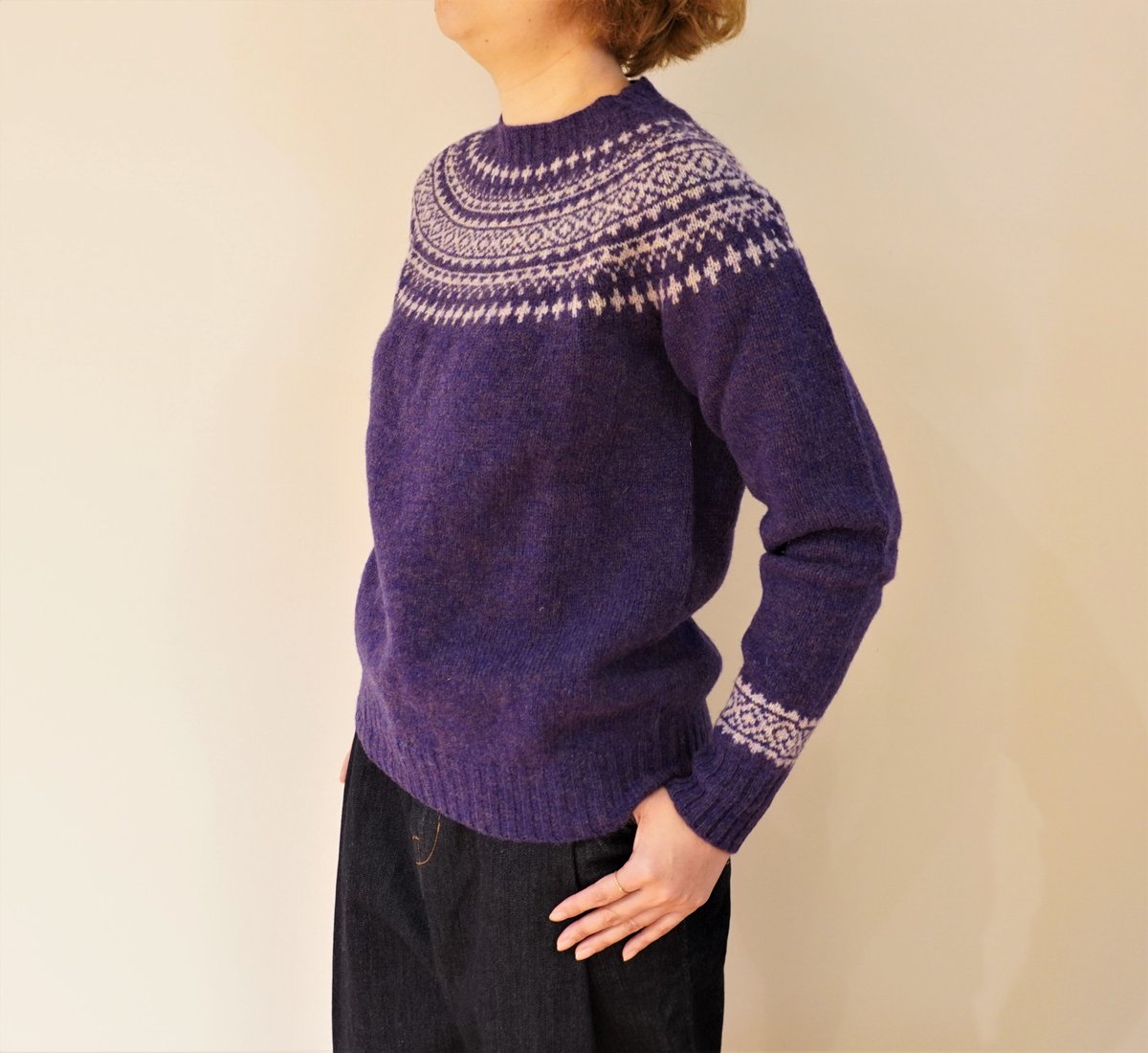 【もりりん】Harley of Scotland 　ノルディック柄セーター Harley of Scotland／ノルディック柄クルーネックセーター | Beignets