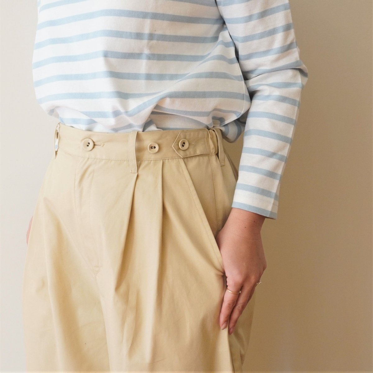 THE ONENESS/Le BEAU‐FORTダックパンツ　チョコレート NUMBER M / ワンタックテーパードパンツ《ESTNATION EXCLUSIVE