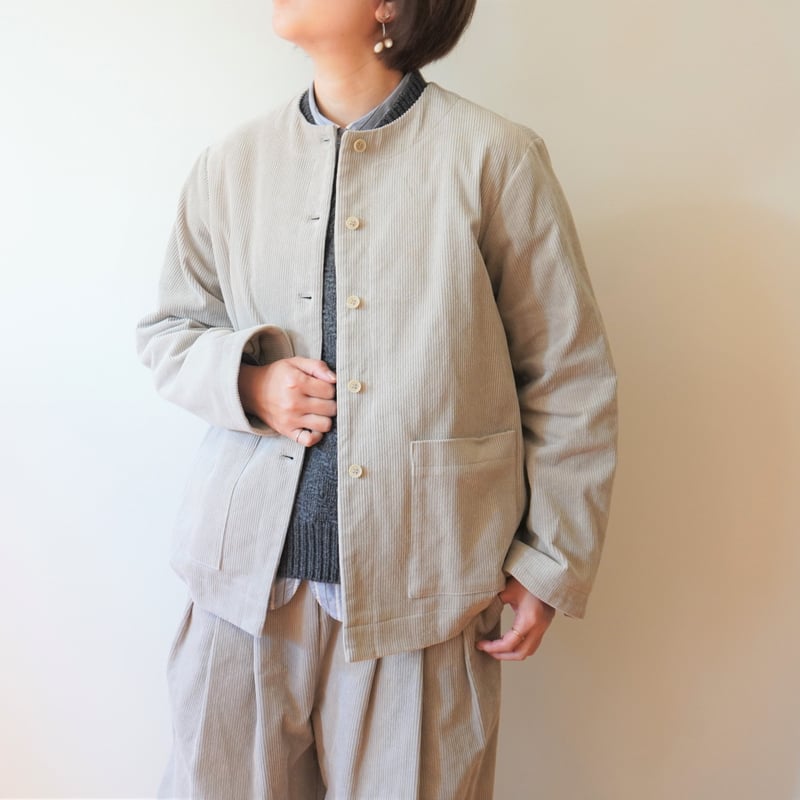 THIRD MAGAZINE✨コーデュロイジャケット ノーカラー ジャケット 50%OFF【CAMBIO(カンビオ)】コーデュロイノーカラージャケット