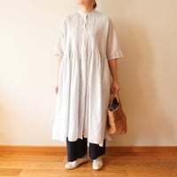 maison de soil／オーガニックドビーチェックピンタックワンピース