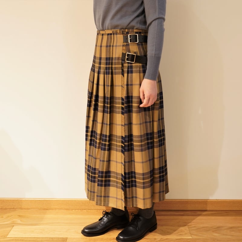O'NEIL OF DUBLIN/3ベルトウール ローウエスト 巻スカート【80cm丈