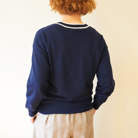 LA　MARINE　FRANCAISE／ボウタイ付きニットプルオーバー〈秋のruban de marine〉