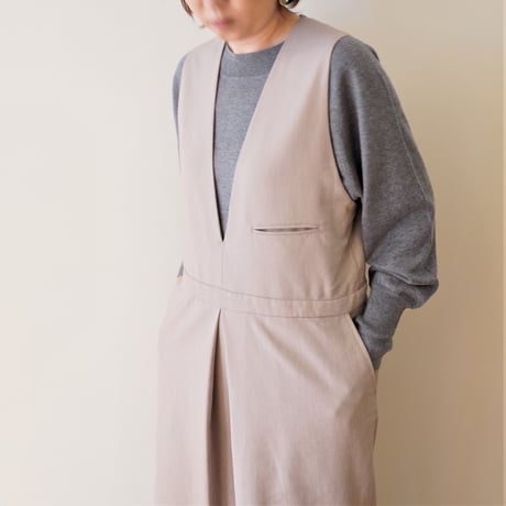 lelill／ポリエステルリネン　サロペット