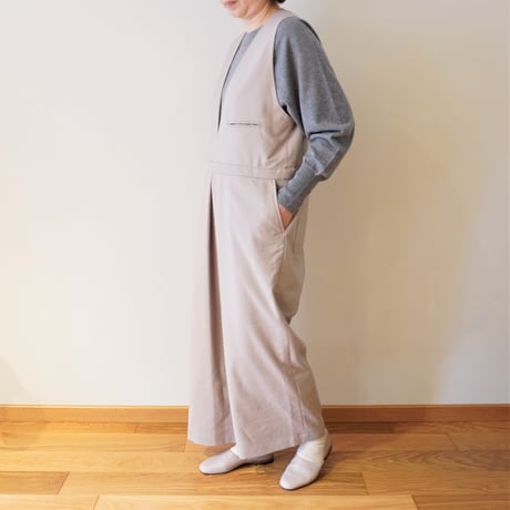 lelill／ポリエステルリネン　サロペット