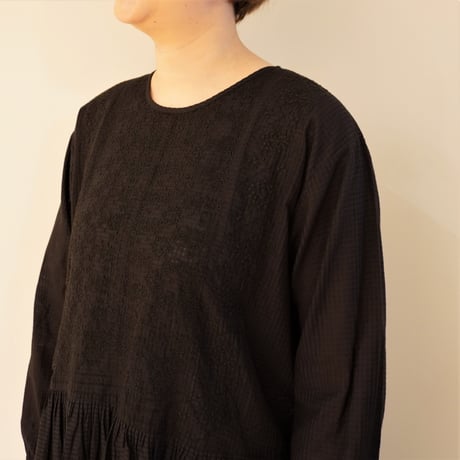 maison de soil／スモールチェック　エンブロイダリーワンピース