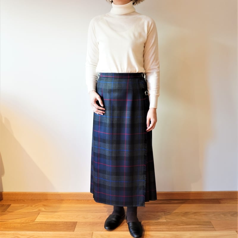 O'NEIL OF DUBLIN／3ベルトウールキルト巻スカート【83cm丈