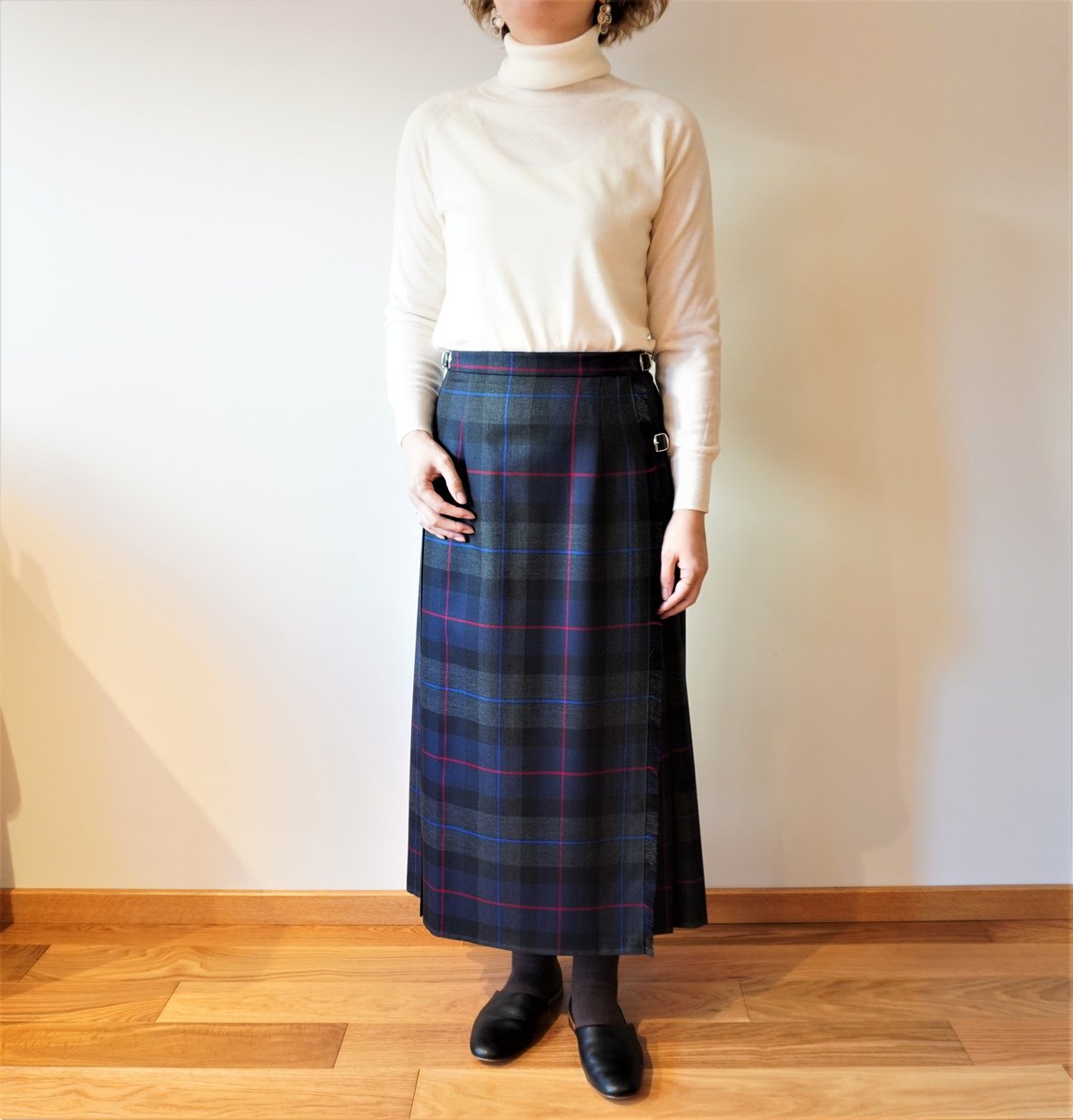 O'NEIL OF DUBLIN/3ベルトウールキルト巻スカート【83cm丈 O'NEIL OF DUBLIN/3ベルトウールキルト巻スカート【83cm丈