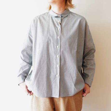 STAMP AND DIARY／ラウンドカラービッグシャツ