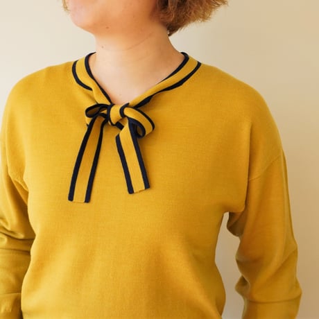 LA　MARINE　FRANCAISE／ボウタイ付きニットプルオーバー〈秋のruban de marine〉