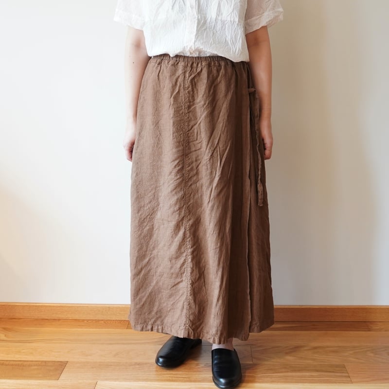 ARMEN／リネンラップキュロット （ブラウン） | Beignets Online