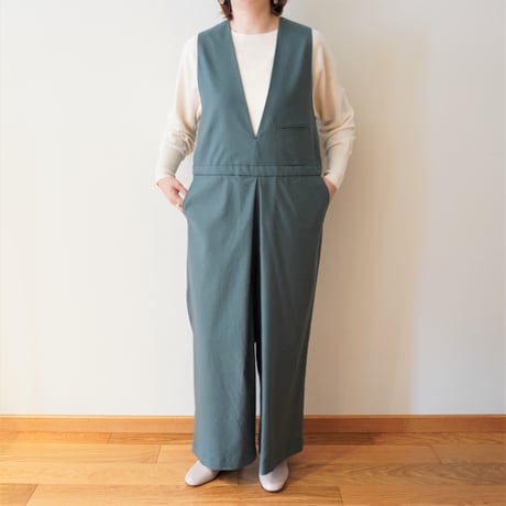 lelill／ポリエステルリネン　サロペット