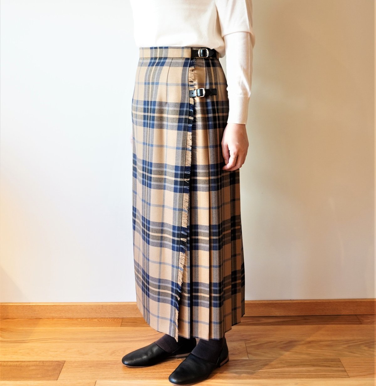 O'NEIL OF DUBLIN/3ベルトウールキルト巻スカート【83cm丈 O'NEIL OF DUBLIN/3ベルトウールキルト巻スカート【83cm丈