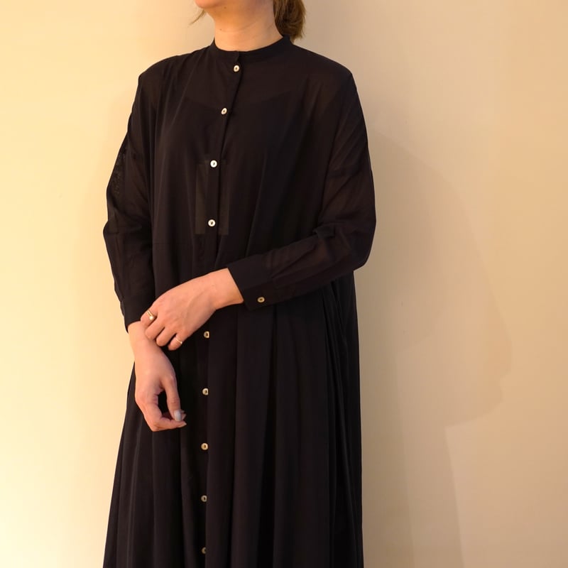 utilité／ツイストヤーンコットンポプリン シャツワンピース