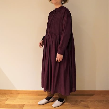 maison de soil／コットンボイルチェック　ピンタックワンピース