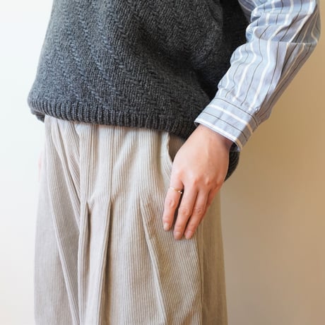 STAMP AND DIARY／コットンコーデュロイ　ウエストタックワイドパンツ