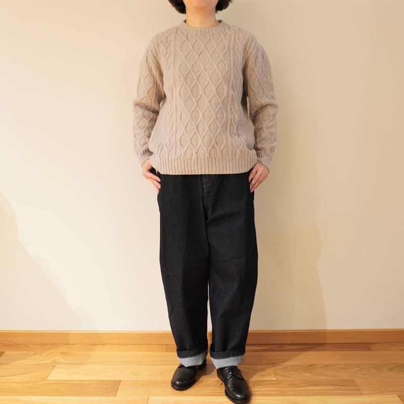 GLEN FYNE グレンファイン　アランニット 美品 Glen Fyne／クルーネック アランニット | Beignets Online