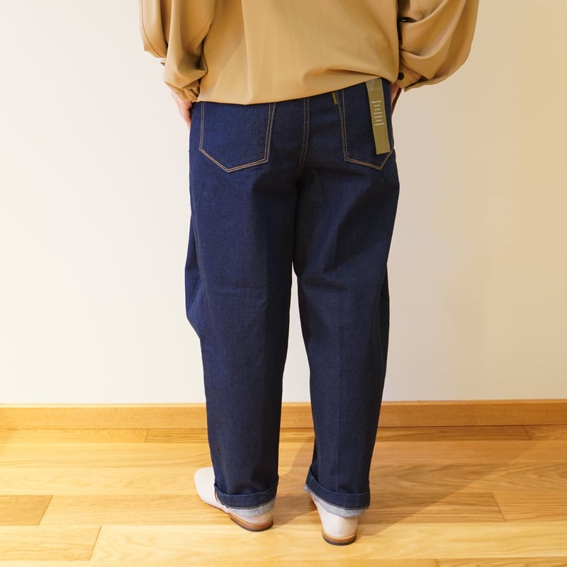 leliil タックワイドデニム インディゴ j.(ジェイドット)｜インディゴデニムタックワイドパンツ