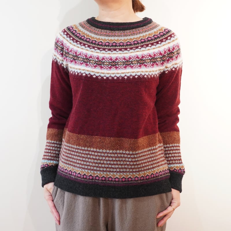 eribe エリべ ノルディック (フェアアイル) ウールセーター ERIBE／フェアアイルニット クルーネック | Beignets Online