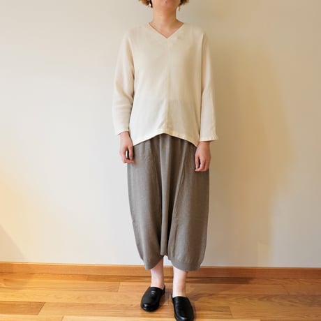 evam eva／ウール　サルエルパンツ