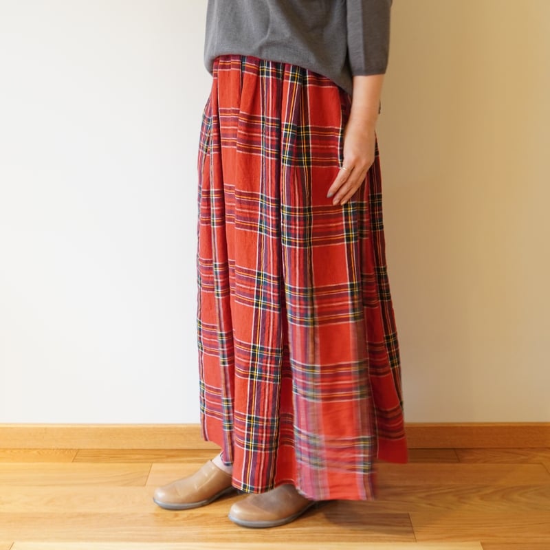 Sarahwear／タータンチェックリネンスカート | Beignets Online