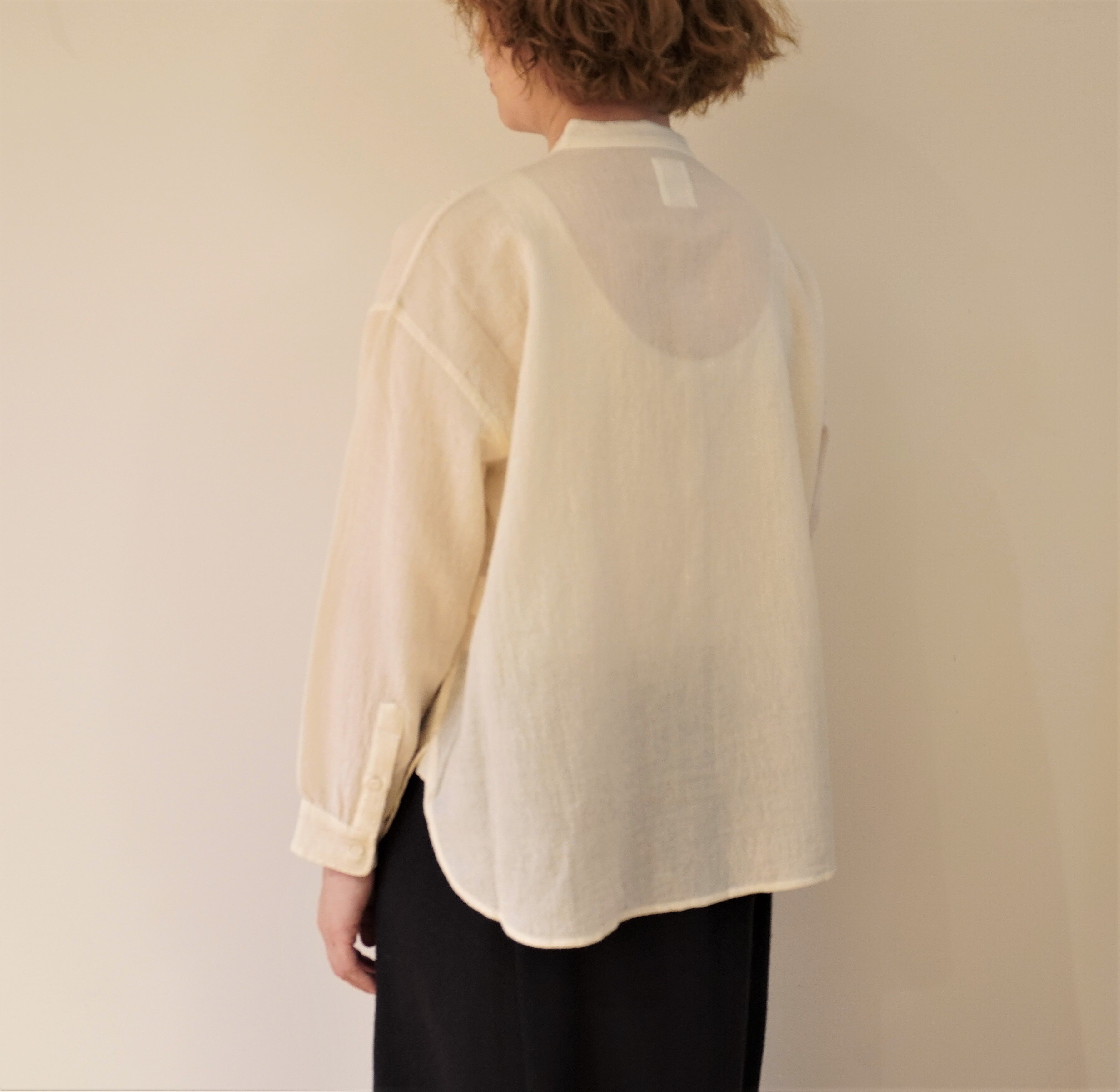 maison de soil／ボイルウール前開き刺繍ブラウス | Beignets Online