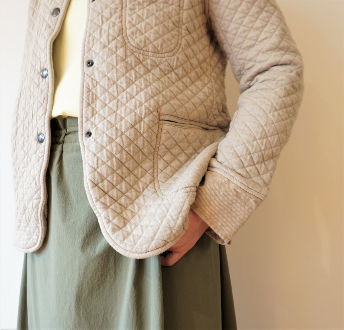 ARMEN ボーダー　コットンギルトジャケット ARMEN ボーダーコットンギルトジャケット