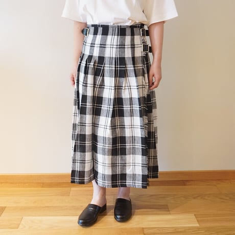 オニールオブダブリン ブラックウォッチ キルト スカート チェック プリーツ O'NEIL of DUBLIN OF オニールオブダブリン ウール後ろプリーツ