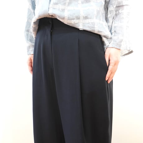 STAMP AND DIARY／コットンリヨセルナチュラルストレッチワッシャーワンタックワイドパンツ