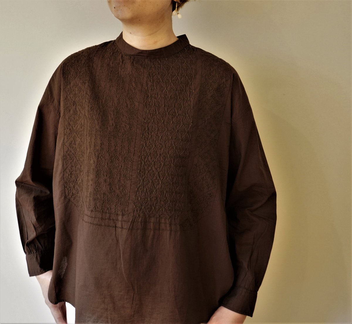 maison de soil boiled wool刺繍ebm シャツ