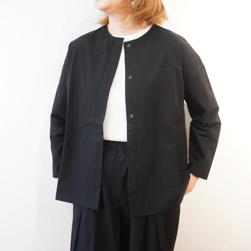 evam eva ノーカラーシャツ evam eva｜wool no collar shirt｜すべての商品