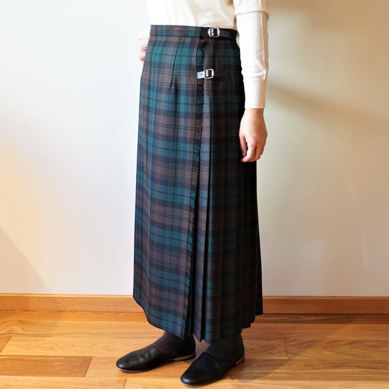 O'NEIL OF DUBLIN/3ベルトウールキルト巻スカート【83cm丈 O'NEIL OF DUBLIN/3ベルトウールキルト巻スカート【83cm丈