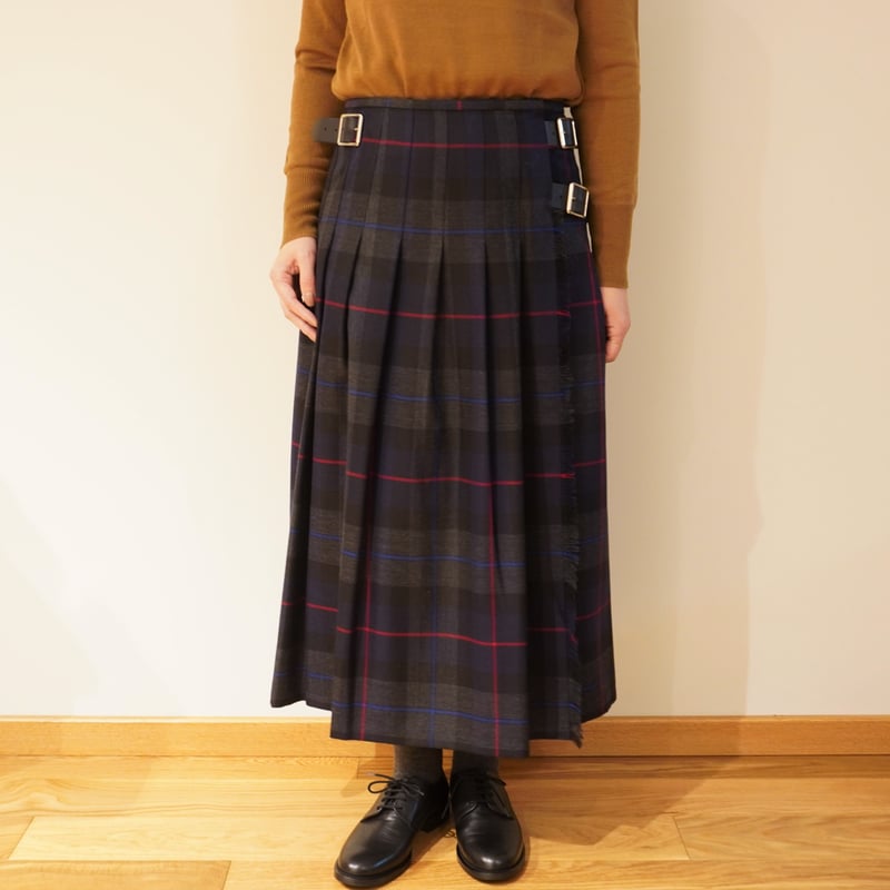 O'NEIL OF DUBLIN／3ベルトウール ローウエスト 巻スカート【80cm丈