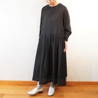 utilité／コットンウール　スクエアドットプリント2wayワンピース