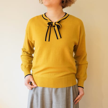 LA　MARINE　FRANCAISE／ボウタイ付きニットプルオーバー〈秋のruban de marine〉