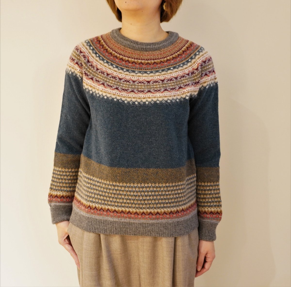 ERIBE／フェアアイルニット クルーネック | Beignets Online