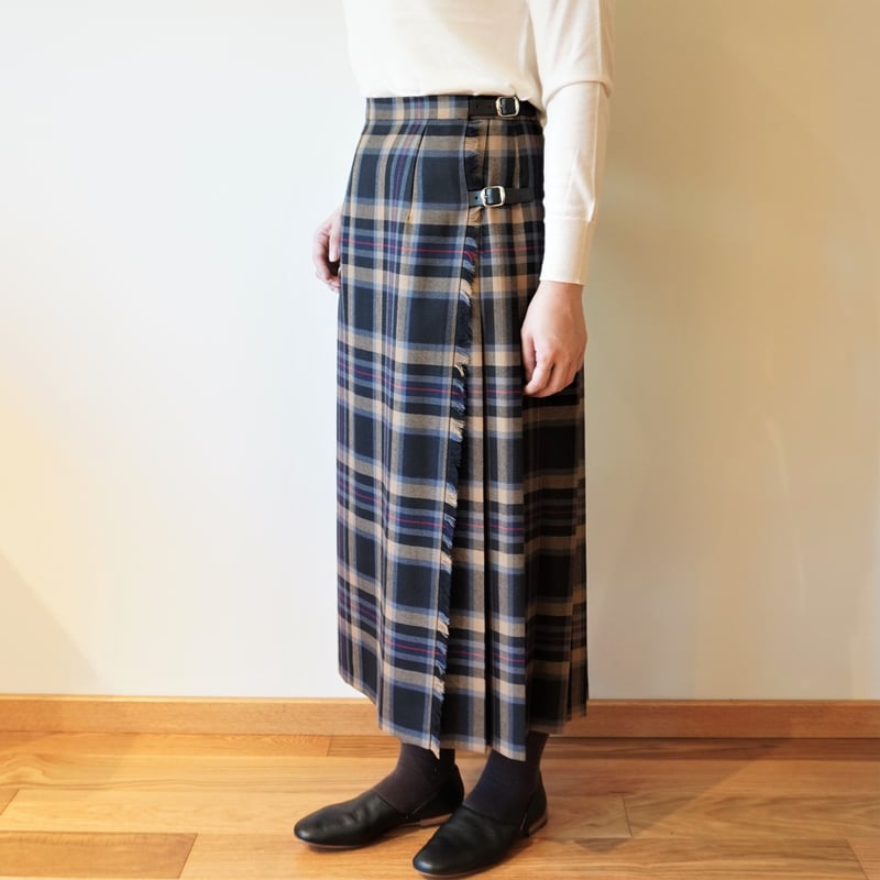 O'NEIL OF DUBLIN キルトスカート GB8 ミドル丈77cm O'NEIL OF DUBLIN | ウーステッドウール ミドルキルトスカート WOMEN