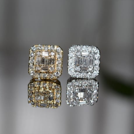 スクエアピアス(0.4ct/1.0ct)