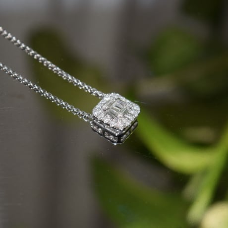 スクエアネックレス(0.2/0.5ct)