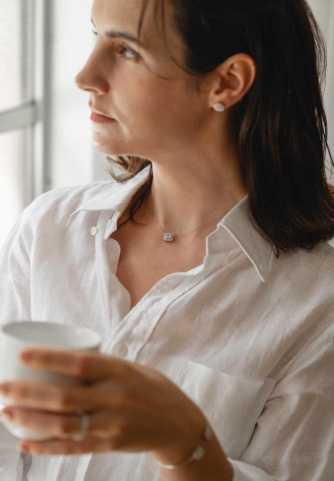 スクエアネックレス(0.2/0.5ct) | Baguette