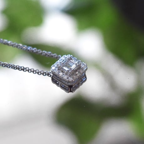 スクエアネックレス(0.2/0.5ct)