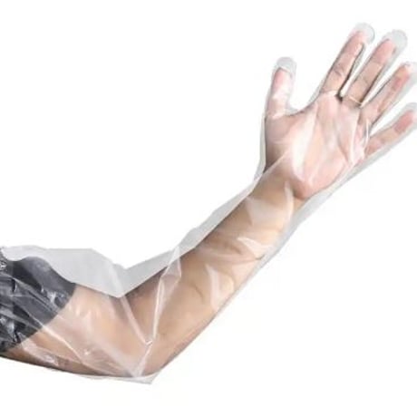 ポリ手袋 アームカバー 腕カバー 腕用防水カバー 汚れ防止 透明スリーブ使い捨て手袋 ポリエチレン 透明 100枚入 90㎝ 使い切り 塗装 腕までカバー 手袋 業務用 ポリグローブ
