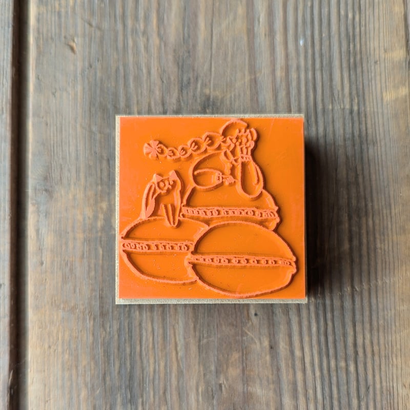 ラバースタンプ マカロンと女の子 | はんこと紙もの雑貨cotori cotori