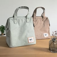 保冷  保温  がま口型  ランチバッグ  ワイヤーバッグ L   手提げ お弁当バッグ
