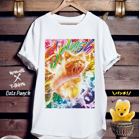おもしろねこTシャツ「Cats Punch」