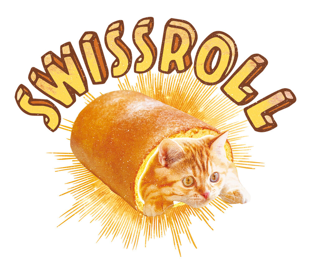 ねこロールケーキTシャツ「SWISSROLL」 | MessagE