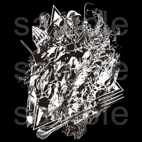 ストリートアート黒Tシャツ「DiSH」