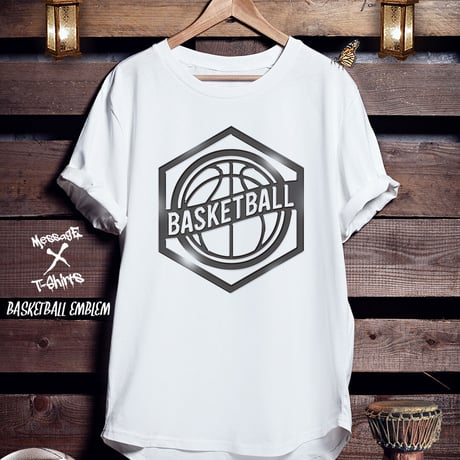 バスケTシャツ「BASKETBALL EMBLEM」