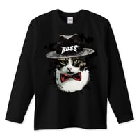 ねこストリート長袖黒Tシャツ「BOSS CATS」