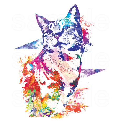 ねこアートTシャツ「Carat Cats」